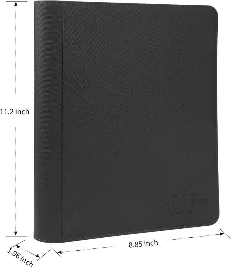 CARDBINDER Toploader Binder,Toploader Hard Cases, 4-Pocket Pages Sleeves Hold up 128 Cards.Toploader Card Binder with Sleeves for “3×4” rigid，Card Holder(black) - Image 2
